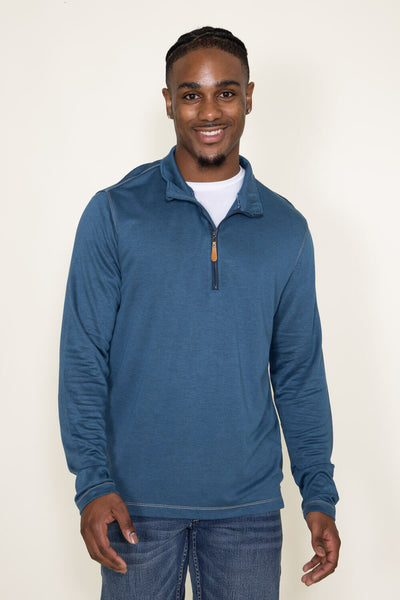 Lightweight 1/4 Zip for Men in Midnight Blue