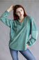 Mineral Wash Oversized French Terry Top for Women in Sage