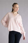 Blue Pepper Notched V Neck Knit Top Light Pink