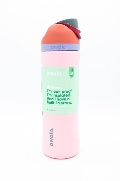 Owala FreeSip 24 oz Stainless Steel Water Bottle in Sugar High