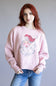 Santa Embroidered Sweatshirt for Women in Pink