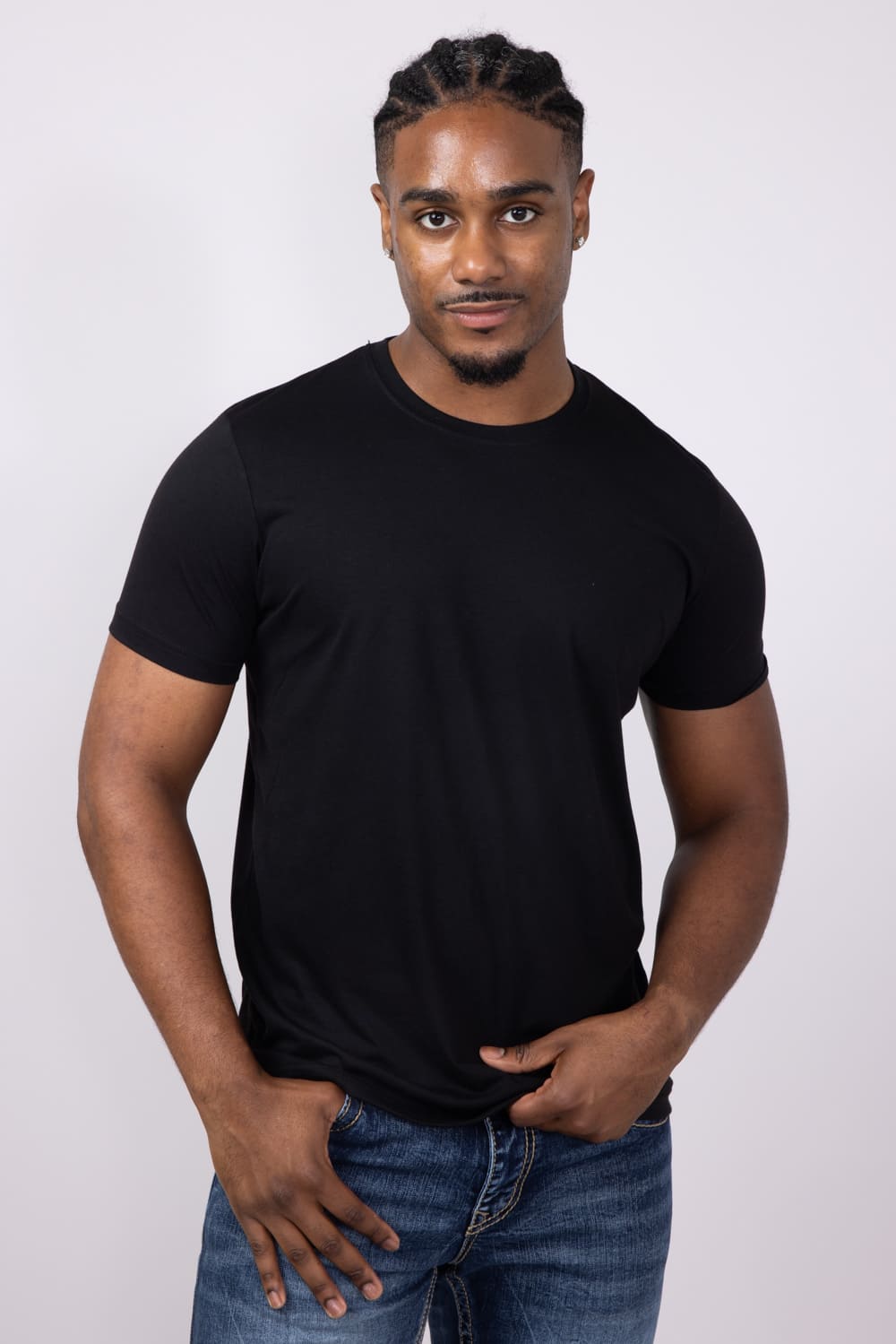 men's dress crew neck shirts Basic Crewneck T-Shirt for Men in True Black at Glik's , XXL Taylor Swift in a Breathable 100% cotton James GREEN25 Size:S / US 4