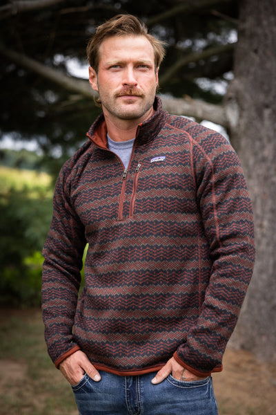 Patagonia Men’s Better Sweater Quarter Zip in Brown Pattern