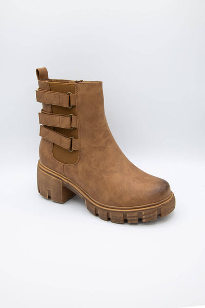 Pierre Dumas Camden Lug Booties for Women in Brown