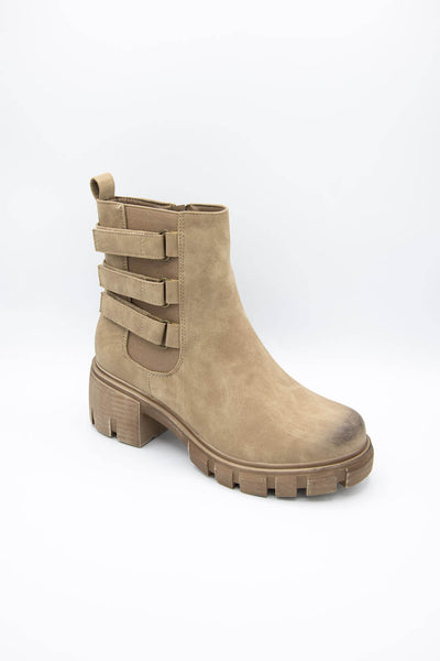 Pierre Dumas Camden Lug Booties for Women in Taupe