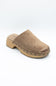 Pierre Dumas Jeda Heeled Clogs for Women in Taupe