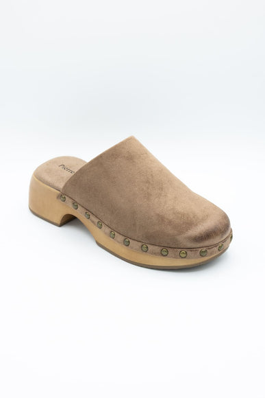 Pierre Dumas Jeda Heeled Clogs for Women in Taupe