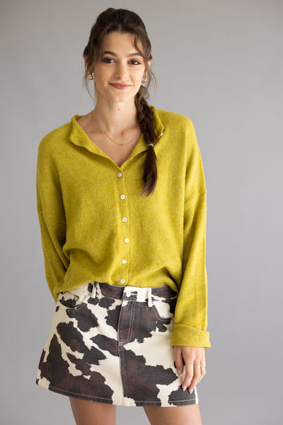 Piper Cardigan for Women in Dijon Yellow