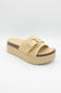 Project Cloud Sonia Raffia Platform Slides for Women in Beige