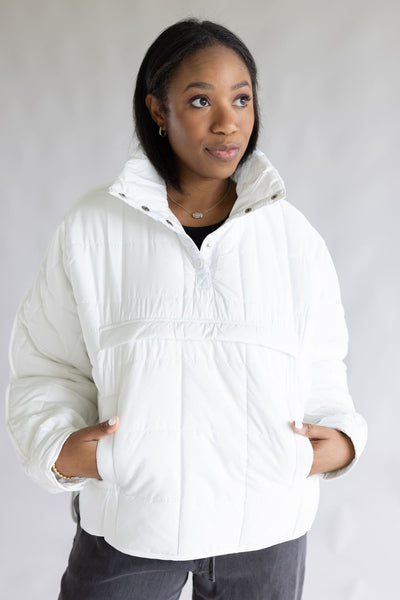 Quilted Pullover for Women in White