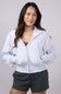 1897 Active Michigan Embroidered Full Zip Hoodie for Women in Grey