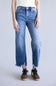 Risen Mid Rise Crop Straight Jeans for Women