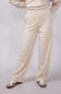 High Rise Stretch Wide Leg Sweatpants for Women in Beige