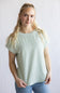 Ribbed Knit Top for Women in Dusty Mint