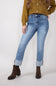 Risen High Rise Cuffed Straight Leg Jeans for Women