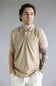 Denim & Flower Polo Shirt for Men in Sand
