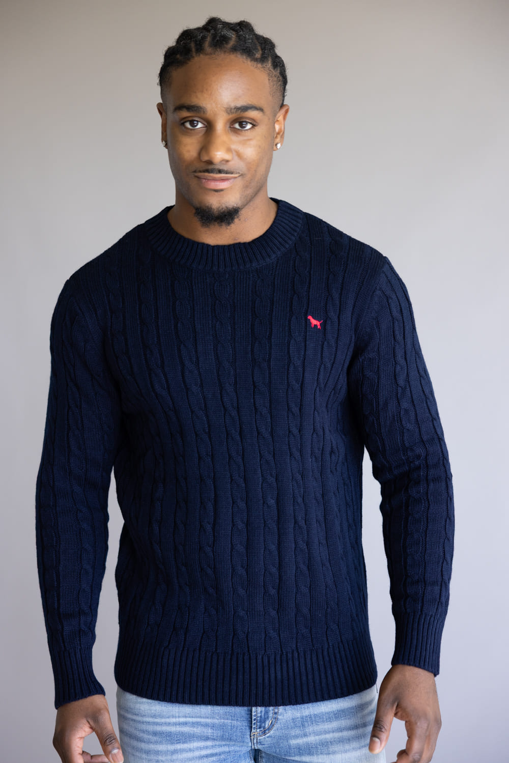 Simply Southern Grayson Sweater for Men in Navy | 0225-MN-SWTR