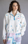 Simply Southern Taylor ½ Zip Blue Flower Pullover for Women in Cream