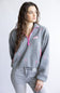 Simply Southern Taylor ½ Zip Pink Bows Pullover for Women in Grey
