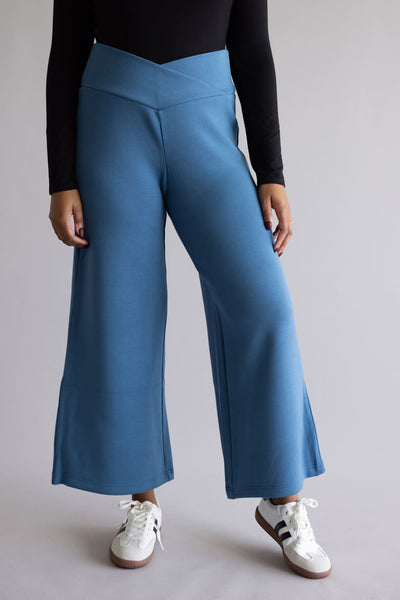Simply Southern Wide Leg Lounge Pants for Women in Dark Blue