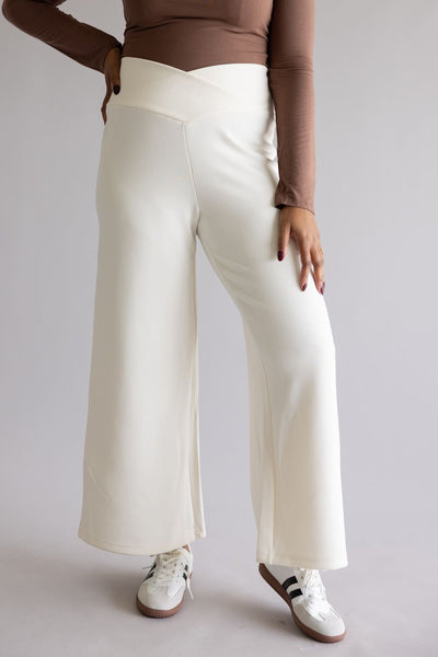 Simply Southern Wide Leg Lounge Pants for Women in Pearl
