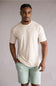 Weatherproof stripe stretch dobby crew neck tee tan