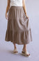 Stripe Tiered Maxi Skirt for Women in Mocha White
