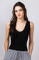 Scallop Tank Top for Women in Black