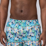 Floral Print 6” Swim Shorts for Men in Navy