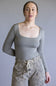Seamless Double Layer Knit Top for Women in Brown