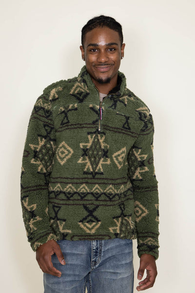 Sherpa 1/4 Zip for Men in Olive
