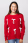 Simply Southern Cable Knit Sweater with Bows for Women in Red
