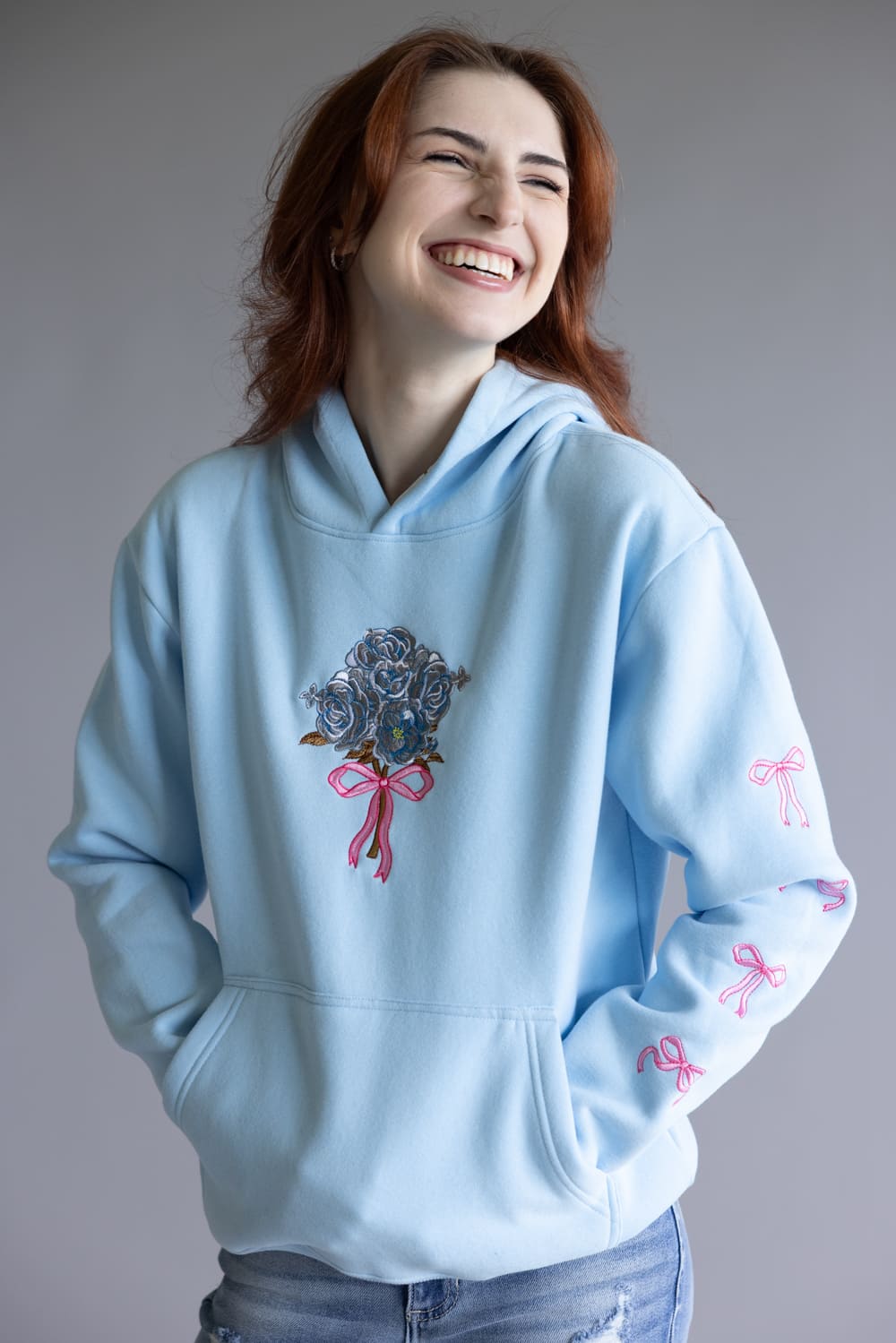 Simply Southern Embroidered Dilara Flower Hoodie for Women in