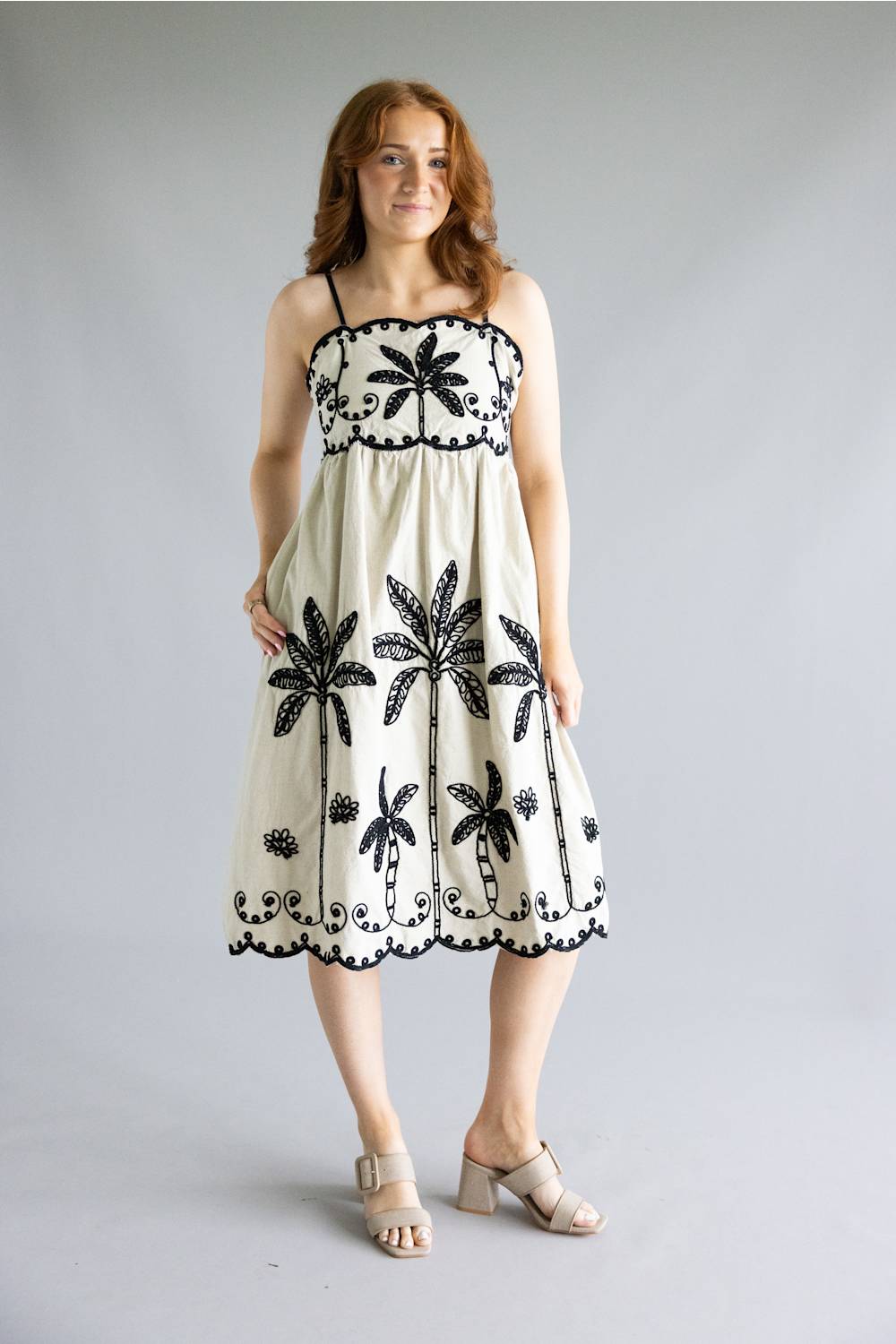 black 6 drawer dresser with mirror Side Tie Kaftan Dress-White Black Embroidered main image 0