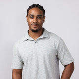 Mens Simply Southern Knit Polo Shirt for Men in Grey