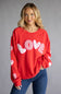 Simply Southern Love Patch Crewneck for Women in Red