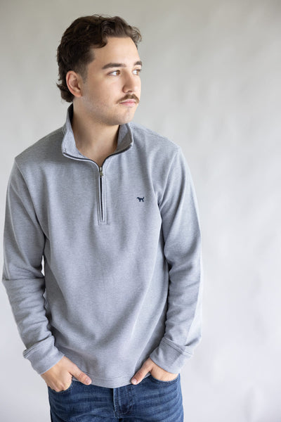 Simply Southern ¼ Zip Neck for Men in Grey | 0225-MN-QTRZIP-GRAY