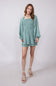 Smocked Bodice Layered Romper for Women in Sage