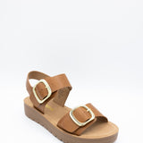 Soda Jackie Platform Sandals for Women in Tan