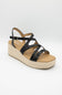 Soda Loco Rope Wedges for Women in Black