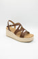 Soda Loco Rope Wedges for Women in Tan