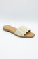 Soda Screen Raffia Slide Sandals for Women in Bone