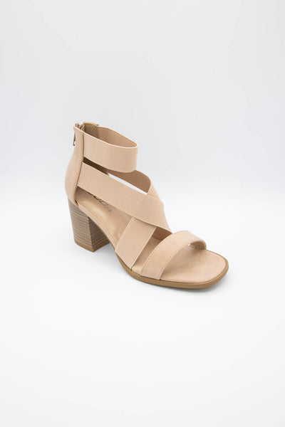 Soda Shoes Juice Strap Heels for Women in Nude
