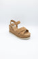 Soda Clever Criss Cross Platform Sandals for Women in Tan