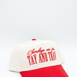 Sundays Are For Tay And Trav Trucker Hat for Women in Red/Tan
