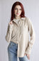 Thread & Supply Lewis Soft Luxe Button Up Shirt for Women in Tan White
