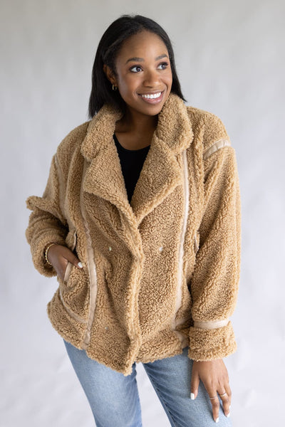 Teddy Jacket for Women in Brown