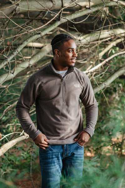 The North Face Textured Cap Rock 1/4 Zip for Men in Brown