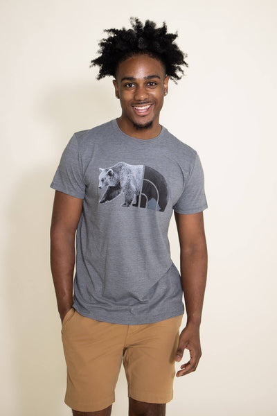 The North Face Tri Blend Bear T-Shirt for Men in Grey Heather