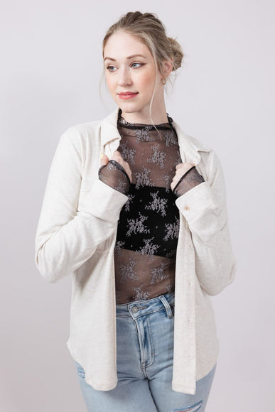 Thread & Supply Cassin Soft Luxe Button Up Shirt in Heather Oatmeal